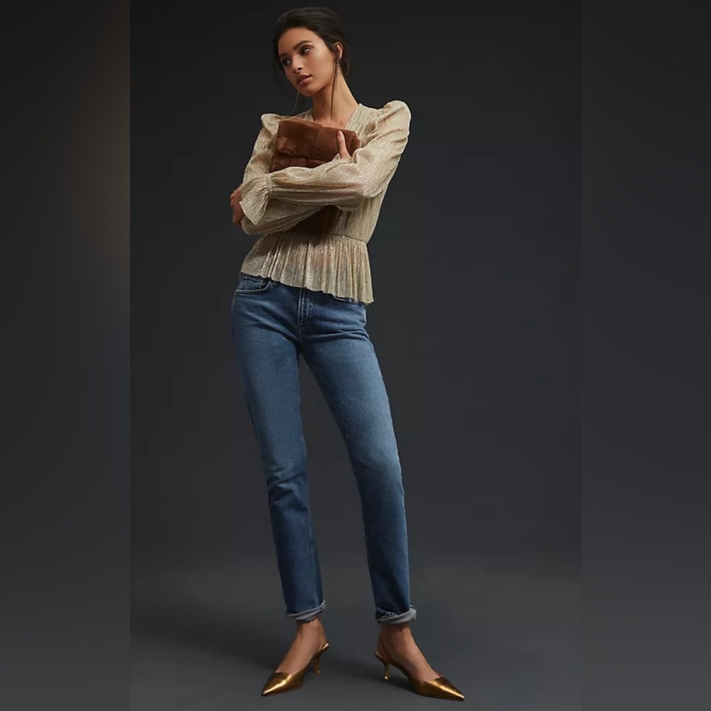 NEW! AGOLDE Devon Low Rise Denim Jeans Prophecy Blue SZ 24